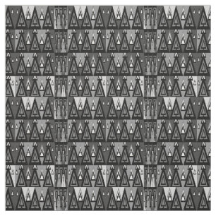 Grey And Black Geometrical Triangle Pattern, Fabric
