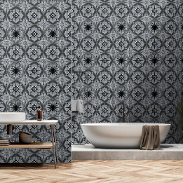 Grey and Black Gothic Spooky Hidden Spider in Web  Wallpaper