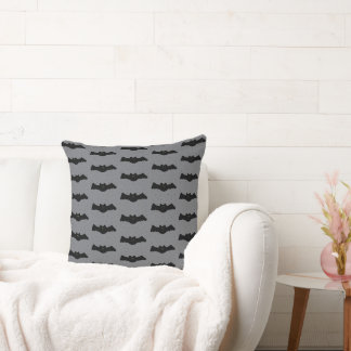 Grey and Black Halloween Bats Cushion