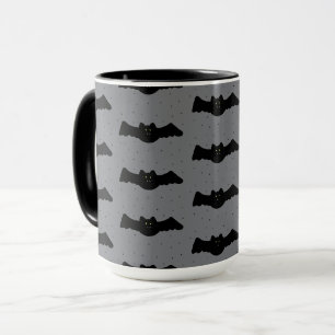 Grey and Black Halloween Bats Mug