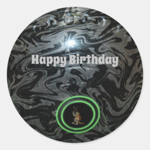 Grey And Black Lawn Bowl, Birthday Stickers