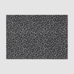 Grey and Black Leopard Animal Print Tissue Paper