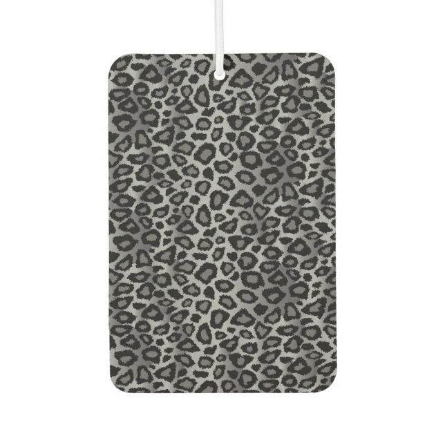 Grey and Black Leopard Car Air Freshener (Front)