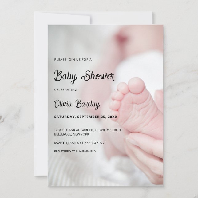 Grey and Black Playful Baby Baby Shower  Invitation (Front)