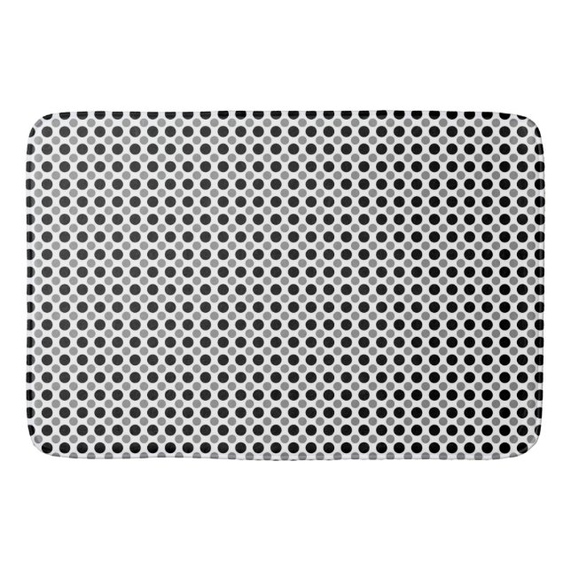 Grey and black polka Dots   Bath Mat (Front)