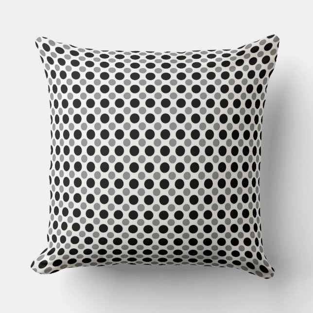 Grey and black polka Dots  Cushion (Front)