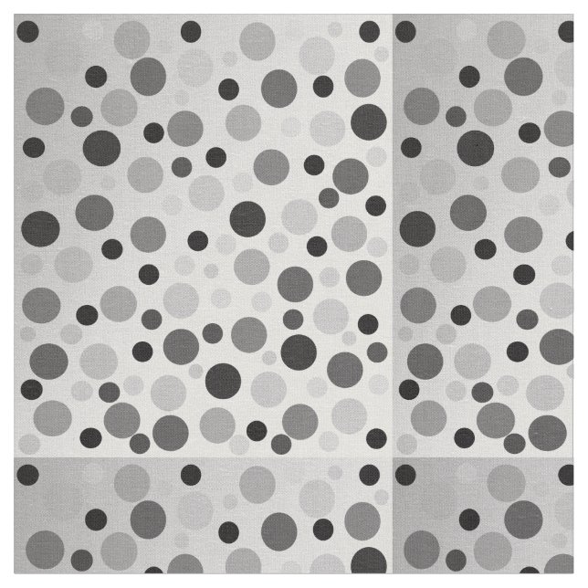 Grey And Black Polka Dots, Fabric (Close Up)