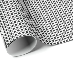 Grey and black polka Dots  Wrapping Paper