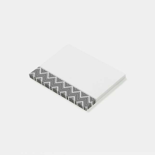 Grey and black sketch chevron post-it notes (Angled)