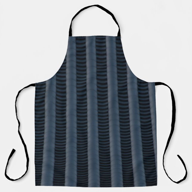 Grey and black striped illustration apron (Front)