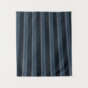 Grey and black striped illustration tapestry