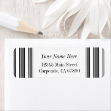 Grey and Black Stripes Custom Address Labels