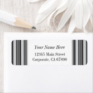 Grey and Black Stripes Custom Address Labels