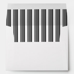 Grey and Black Stripes on White Envelope