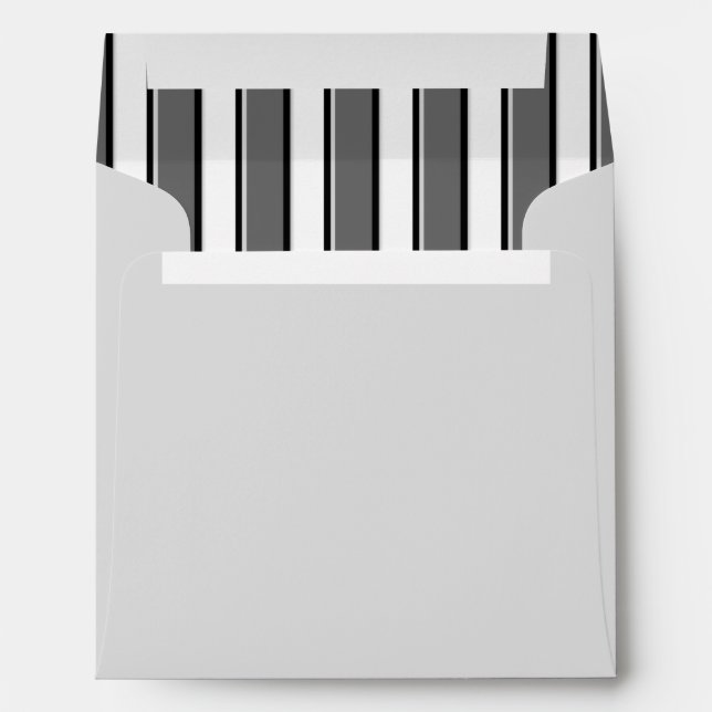 Grey and Black Stripes on White Envelope (Back (Bottom))