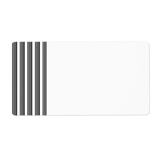 Grey and Black Stripes on White Shipping Label (Front)