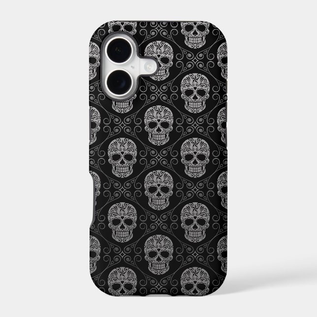 Grey and Black Sugar Skull Pattern (Back)