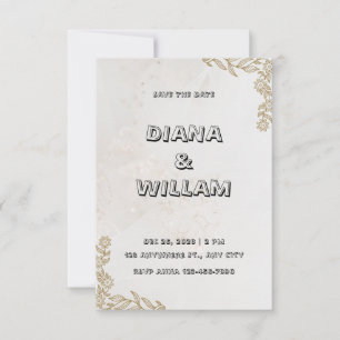 Grey and black wedding invitation