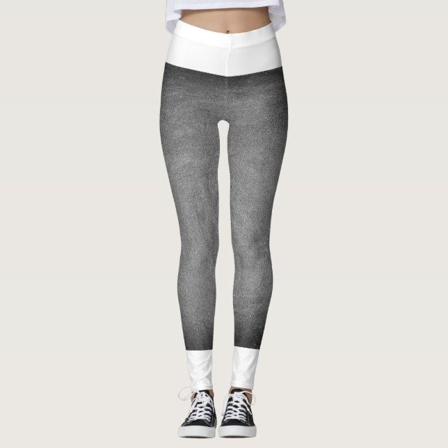 Grey And Black White  Leggings (Front)