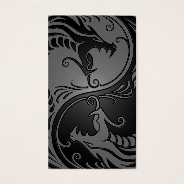 Grey and Black Yin Yang Dragons (Front)