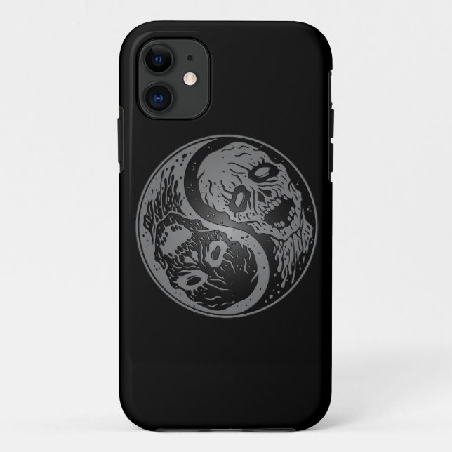 Grey and Black Yin Yang Zombies Case-Mate iPhone Case (Back)