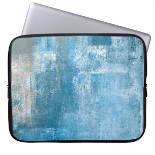 Grey and Blue Abstract Art Paintingabstract, paint Laptop Sleeve