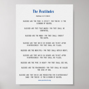 Grey and Blue Beatitudes Inspiration Poster