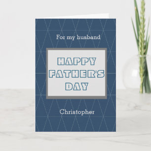 Grey and Blue Father's Day for my Husband Card