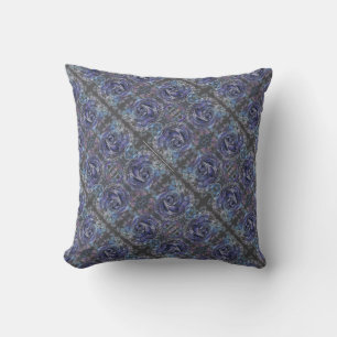 Grey and Blue Floral Cushion