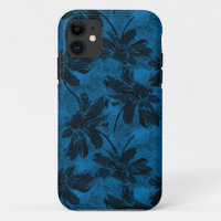 Grey and blue floral pattern.