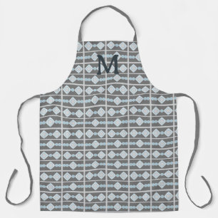 Grey and Blue Geometric Shapes Apron