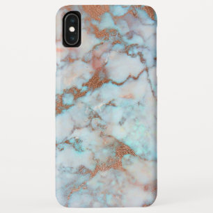 Grey And Blue Marble Brown Glitter iPhone XS Max Case