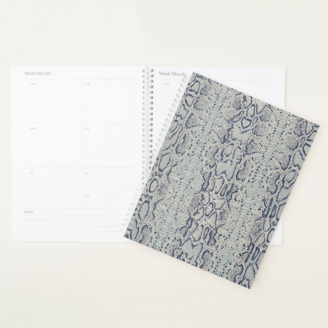 Grey and Blue Snake Skin Animal Print Planner (Display)