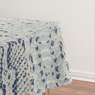 Grey and Blue Snake Skin Animal Print Tablecloth
