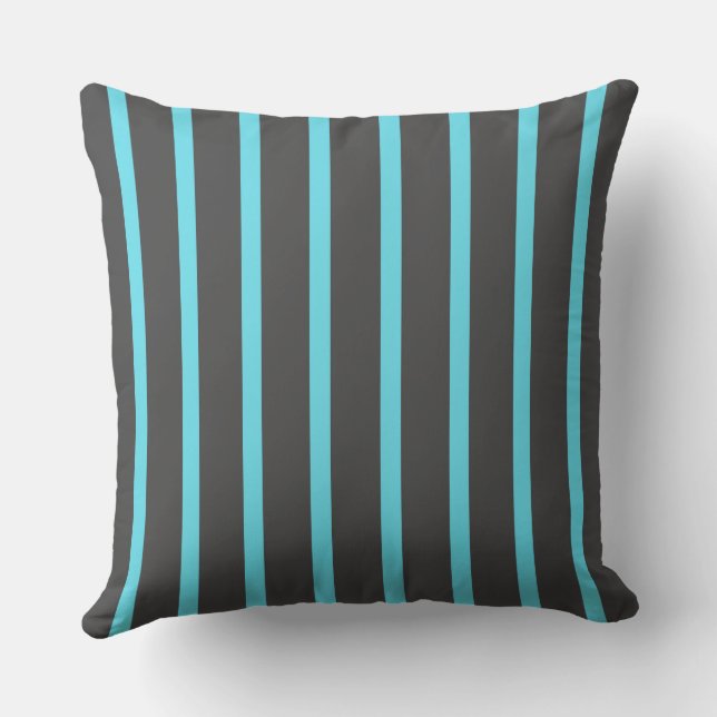 Grey and Blue Stripes Cushion (Back)