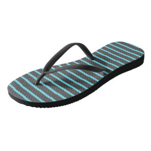 Grey and Blue Stripes Thongs