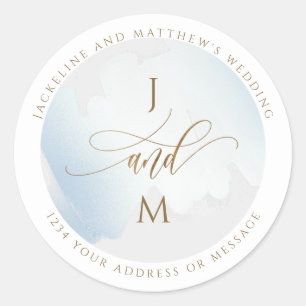 Grey and Blue Wedding Envelope Seal / Favour