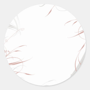 Grey and Blush Flourishes Minimalist Wedding Classic Round Sticker