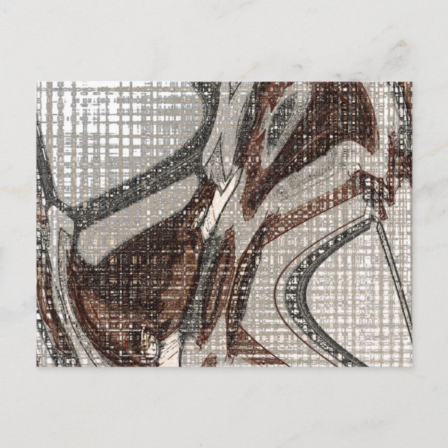 Grey and Brown Abstract Art Postcard (Front)