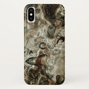 Grey And Brown Flowing Marble iPhone X Case