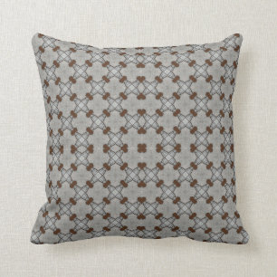 Grey and Brown Geometric Design Cushion