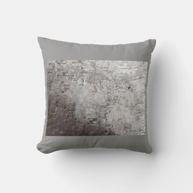 Grey and Brown Space Abstract Cushion (Front)