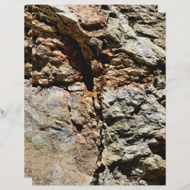 Grey And Brown Stone Nature Scrapbook Paper (Front/Back)