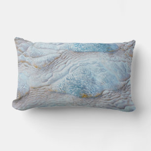 Grey and brown thick animal skin lumbar cushion