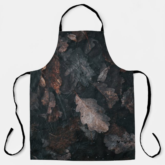 Grey and brown withered leaves apron (Front)