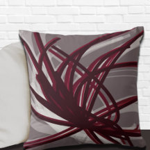 Grey and Burgundy Artistic Abstract Ribbons
