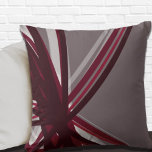 Grey and Burgundy Artistic Abstract Throw Pillow<br><div class="desc">Grey and burgundy throw pillow features an artistic abstract design with shades of burgundy and grey with white accents on a grey background. This abstract composition is built on combinations of repeated ribbons, which are overlapped and interlaced to form an intricate and complex abstract pattern. The grey, burgundy, white and...</div>