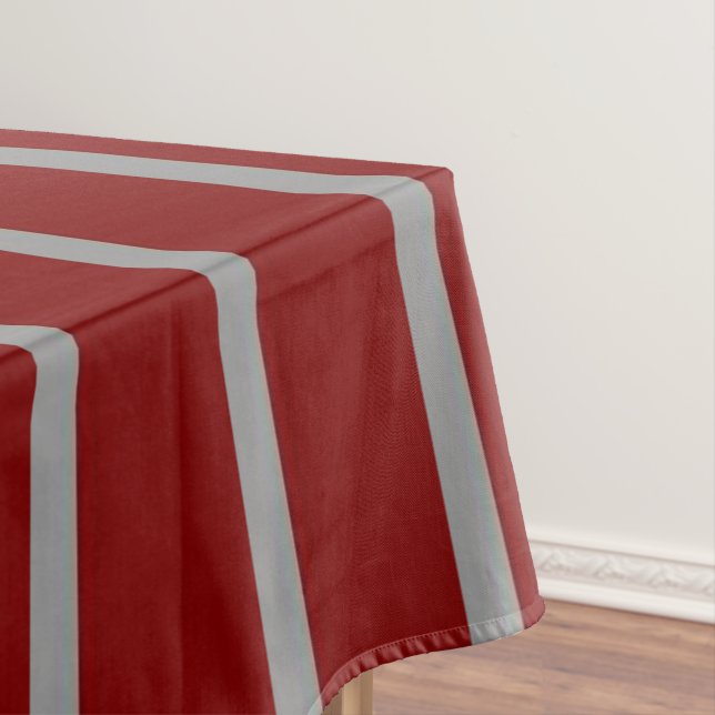 Grey and Burgundy Pattern Tablecloth (In Situ)