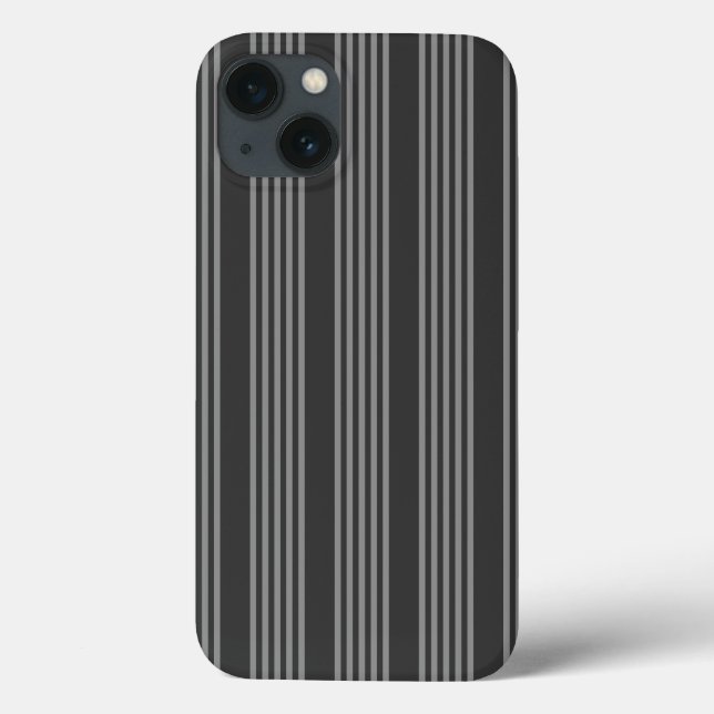 Grey and charcoal five stripes pattern Case-Mate iPhone case (Back)