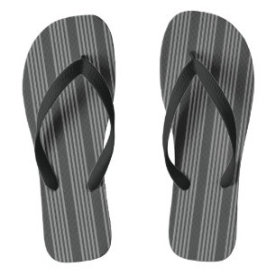 Grey and charcoal five stripes pattern thongs